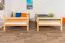 Bunk bed 120 x 190 cm for adults "Easy Premium Line" K24/n, head and footboard straight, solid beech wood natural lacquered, convertible