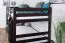 Bunk bed 120 x 200 cm "Easy Premium Line" K24/n, head and foot part straight, solid beech wood Chocolate Brown lacquered, convertible