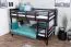 Bunk Bed 120 x 200 cm Easy Premium Line K24/n | Solid Beech Wood | Chocolate Brown Finish | Convertible to Two Single Beds