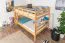 Bunk bed 140 x 200 cm "Easy Premium Line" K24/n, head and foot part straight, beech solid wood, natural lacquered, convertible