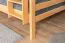 Bunk bed 160 x 190 cm for adults "Easy Premium Line" K24/n, head and footboard straight, solid beech wood, natural lacquered, convertible