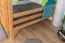 Bunk bed 160 x 190 cm for adults "Easy Premium Line" K24/n, head and footboard straight, solid beech wood, natural lacquered, convertible