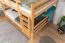 Bunk bed 160 x 190 cm for adults "Easy Premium Line" K24/n, head and footboard straight, solid beech wood, natural lacquered, convertible