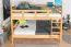 Bunk bed 160 x 190 cm for adults "Easy Premium Line" K24/n, head and footboard straight, solid beech wood, natural lacquered, convertible