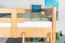Bunk bed 160 x 190 cm for adults "Easy Premium Line" K24/n, head and footboard straight, solid beech wood, natural lacquered, convertible