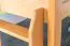 Bunk bed 160 x 190 cm for adults "Easy Premium Line" K24/n, head and footboard straight, solid beech wood, natural lacquered, convertible