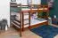 Bunk bed 160 x 200 cm "Easy Premium Line" K24/n, head and footboard straight, solid beech wood, Dark brown lacquered, convertible