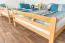 Bunk bed 160 x 190 cm for adults "Easy Premium Line" K24/n, head and footboard straight, solid beech wood, natural lacquered, convertible