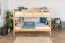 Bunk bed 160 x 200 cm "Easy Premium Line" K24/n, head and foot part straight, beech solid wood, natural lacquered, convertible