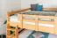 Bunk bed 160 x 200 cm "Easy Premium Line" K24/n, head and foot part straight, beech solid wood, natural lacquered, convertible