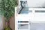 Bunk bed 140 x 200 cm for adults "Easy Premium Line" K24/n, headboard and footboard straight, solid beech wood, White lacquered, convertible