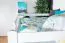 Bunk bed 140 x 190 cm for adults "Easy Premium Line" K24/n, head and footboard straight, solid beech wood, White lacquered, convertible