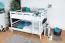 Bunk bed 140 x 190 cm for adults "Easy Premium Line" K24/n, head and footboard straight, solid beech wood, White lacquered, convertible