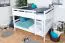 Bunk bed 160 x 200 cm "Easy Premium Line" K24/n, head and footboard straight, solid beech wood, White lacquered, convertible