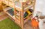 Bunk bed with slide 90 x 190 cm, solid beech wood natural lacquered, convertible into two single beds, "Easy Premium Line" K25/n
