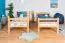 Bunk bed with slide 90 x 200 cm, solid beech wood natural lacquered, convertible into two single beds, "Easy Premium Line" K25/n
