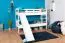 White Bunk Bed with Slide | 80 x 190 cm | Solid Beech Wood | Divides into Two Single Beds | Easy Premium Line K25/n