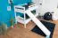 White Bunk Bed with Slide | 80 x 190 cm | Solid Beech Wood | Divides into Two Single Beds | Easy Premium Line K25/n