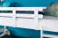 White loft bed with slide 80 x 190 cm, solid beech wood White lacquered, convertible into two single beds, "Easy Premium Line" K25/n