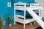 White Bunk Bed with Slide | 80 x 190 cm | Solid Beech Wood | Divides into Two Single Beds | Easy Premium Line K25/n