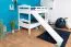 White Bunk Bed with Slide | 80 x 190 cm | Solid Beech Wood | Divides into Two Single Beds | Easy Premium Line K25/n