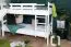 White Bunk Bed with Slide 80 x 200 cm | Solid Beech Wood | Convertible to Two Single Beds | Easy Premium Line K25/n