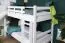 White bunk bed with slide 80 x 200 cm, solid beech wood White lacquered, convertible into two single beds, "Easy Premium Line" K25/n