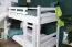 White Bunk Bed with Slide 80 x 200 cm | Solid Beech Wood | Convertible to Two Single Beds | Easy Premium Line K25/n