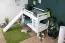 White Bunk Bed with Slide 80 x 200 cm | Solid Beech Wood | Convertible to Two Single Beds | Easy Premium Line K25/n