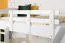 White bunk bed with slide 90 x 200 cm, solid beech wood White lacquered, convertible into two single beds, "Easy Premium Line" K25/n