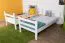 White bunk bed with slide 90 x 190 cm, solid beech wood White lacquered, convertible into two single beds, "Easy Premium Line" K25/n