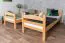 Bunk bed with slide 90 x 200 cm, solid beech wood natural lacquered, convertible into two single beds, "Easy Premium Line" K26/n