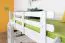 White bunk bed with slide 90 x 190 cm, solid beech wood White lacquered, convertible into two single beds, "Easy Premium Line" K26/n
