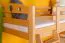 Loft bed with slide 80 x 190 cm, solid beech wood natural lacquered, convertible into two single beds, "Easy Premium Line" K27/n