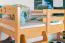 Bunk Bed with Slide 90 x 190 cm | Solid Beech Wood | Convertible to Two Single Beds | Natural Lacquer | Easy Premium Line K27/n