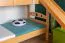 Bunk Bed with Slide 90 x 190 cm | Solid Beech Wood | Convertible to Two Single Beds | Natural Lacquer | Easy Premium Line K27/n
