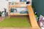 Bunk Bed with Slide 90 x 190 cm | Solid Beech Wood | Convertible to Two Single Beds | Natural Lacquer | Easy Premium Line K27/n