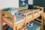 Bunk bed with slide 90 x 190 cm, solid beech wood natural lacquered, convertible into two single beds, "Easy Premium Line" K27/n