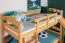 Bunk Bed with Slide 90 x 190 cm | Solid Beech Wood | Convertible to Two Single Beds | Natural Lacquer | Easy Premium Line K27/n