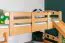 Bunk Bed with Slide 80 x 200 cm | Solid Beech Wood, Natural Lacquer | Convertible to Two Single Beds | Easy Premium Line K27/n