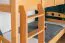 Bunk Bed with Slide 80 x 200 cm | Solid Beech Wood, Natural Lacquer | Convertible to Two Single Beds | Easy Premium Line K27/n