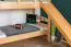 Bunk Bed with Slide 80 x 200 cm | Solid Beech Wood, Natural Lacquer | Convertible to Two Single Beds | Easy Premium Line K27/n