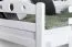 White loft bed with slide 80 x 190 cm, solid beech wood White lacquered, convertible into two single beds, "Easy Premium Line" K27/n