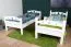 White Bunk Bed with Slide 80 x 200 cm | Solid Beech Wood | Converts to 2 Beds | Easy Premium Line K27/n