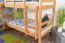 Bunk Bed with Slide 80 x 200 cm | Solid Beech Wood Natural Lacquered | Convertible to Two Single Beds | Easy Premium Line K28/n