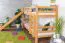 Bunk Bed with Slide 80 x 200 cm | Solid Beech Wood Natural Lacquered | Convertible to Two Single Beds | Easy Premium Line K28/n