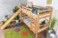 Bunk Bed with Slide 80 x 200 cm | Solid Beech Wood Natural Lacquered | Convertible to Two Single Beds | Easy Premium Line K28/n