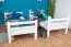 White loft bed with slide 80 x 190 cm, solid beech wood White lacquered, convertible into two single beds, "Easy Premium Line" K28/n