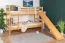 Bunk Bed with Slide 90 x 190 cm | Solid Beech Wood | Natural Lacquered | Converts to Two Single Beds | Easy Premium Line K29/n