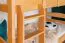 Bunk Bed with Slide 90 x 190 cm | Solid Beech Wood | Natural Lacquered | Converts to Two Single Beds | Easy Premium Line K29/n